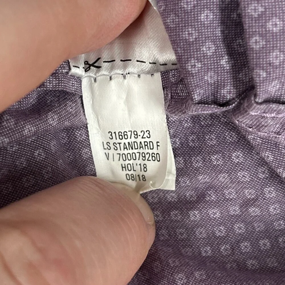 Banana Republic Mens Standard‎ Fit Dress Shirt Medium Purple Stretch Soft Wash